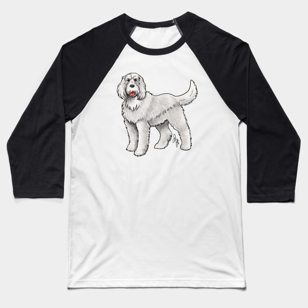 Dog - Spinone Italiano - White Baseball T-Shirt by Jen's Dogs Custom Gifts and Designs